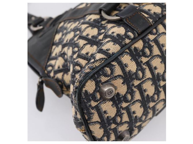 Christian Dior Trotter Canvas Handtasche Navy Silver Auth BA15752 Silber Marineblau - Ansicht 14