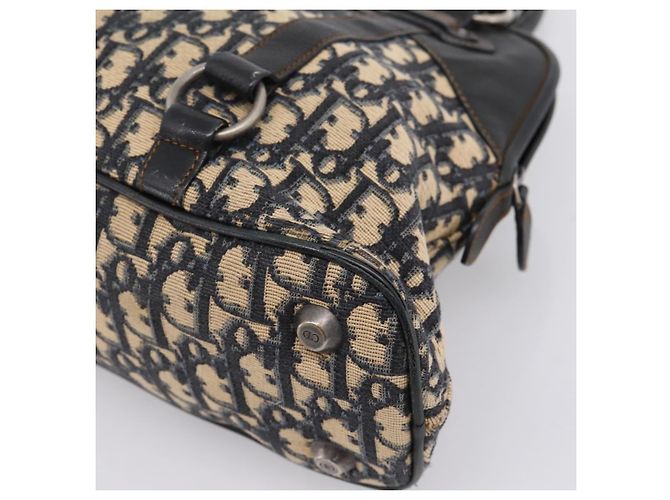 Christian Dior Trotter Canvas Handtasche Navy Silver Auth BA15752 Silber Marineblau - Ansicht 15