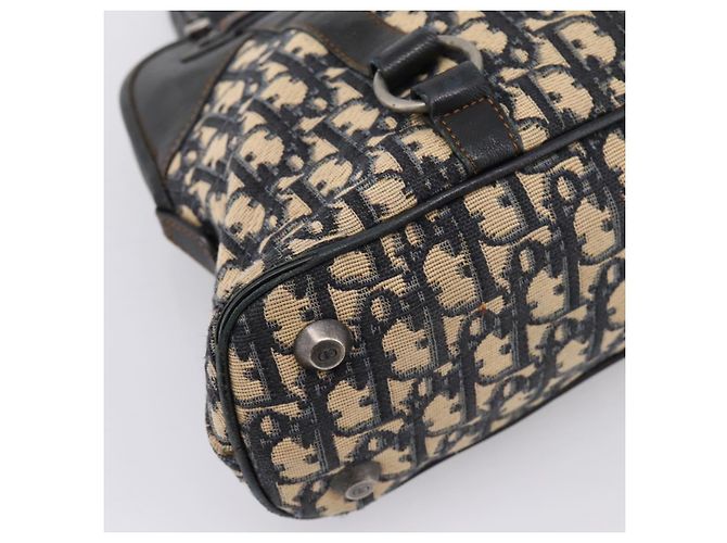 Christian Dior Trotter Canvas Handtasche Navy Silver Auth BA15752 Silber Marineblau - Ansicht 16