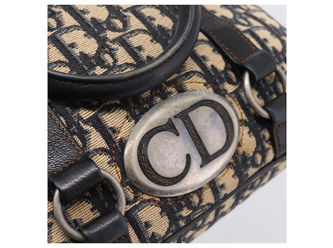 Christian Dior Trotter Canvas Handtasche Navy Silver Auth BA15752 Silber Marineblau - Ansicht 17