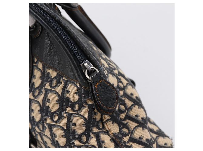 Christian Dior Trotter Canvas Handtasche Navy Silver Auth BA15752 Silber Marineblau - Ansicht 18