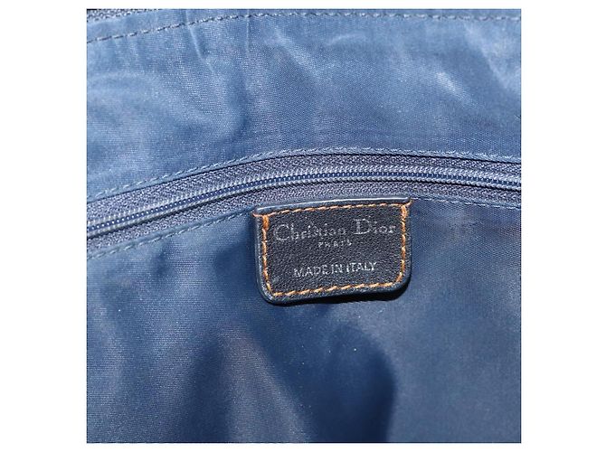 Christian Dior Trotter Canvas Handtasche Navy Silver Auth BA15752 Silber Marineblau - Ansicht 19