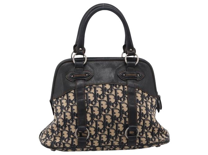 Christian Dior Trotter Canvas Handtasche Navy Silver Auth BA15752 Silber Marineblau - Ansicht 2