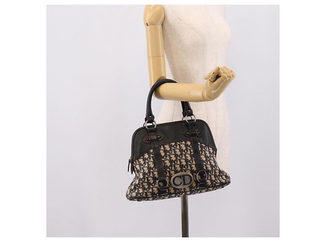 Christian Dior Trotter Canvas Handtasche Navy Silver Auth BA15752 Silber Marineblau - Ansicht 23