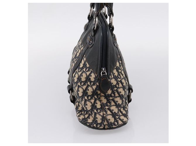 Christian Dior Trotter Canvas Handtasche Navy Silver Auth BA15752 Silber Marineblau - Ansicht 3