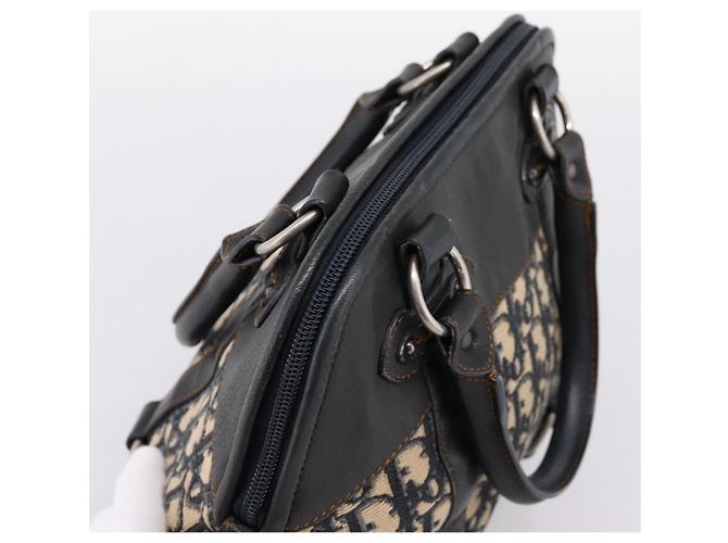 Christian Dior Trotter Canvas Handtasche Navy Silver Auth BA15752 Silber Marineblau - Ansicht 6