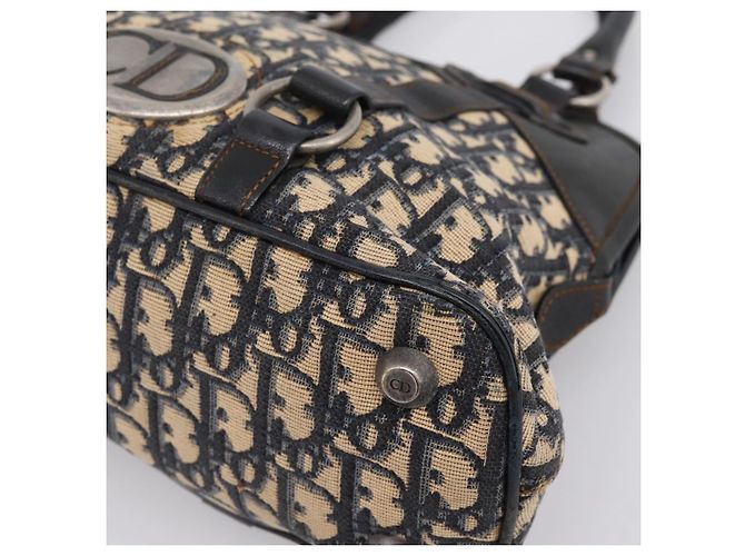 Christian Dior Trotter Canvas Handtasche Navy Silver Auth BA15752 Silber Marineblau - Ansicht 9