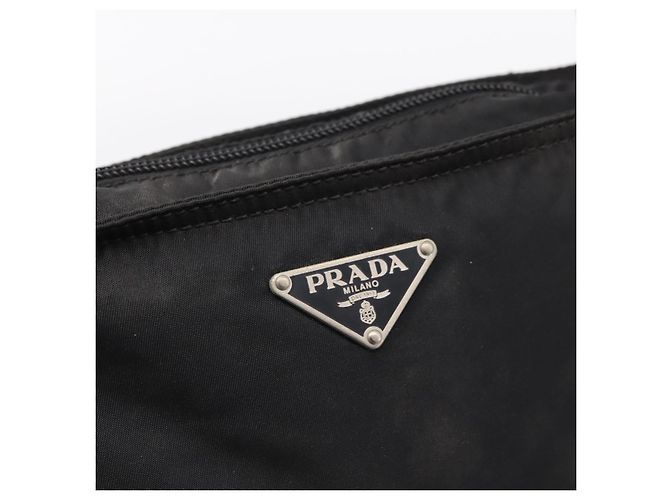 Borsa a Tracolla PRADA Nylon Black Silver Auth 205200 Nero Argento - vista 17