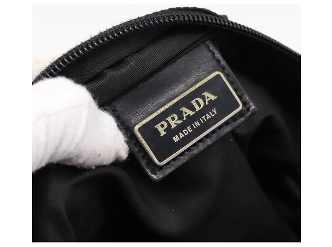 Borsa a Tracolla PRADA Nylon Black Silver Auth 205200 Nero Argento - vista 19