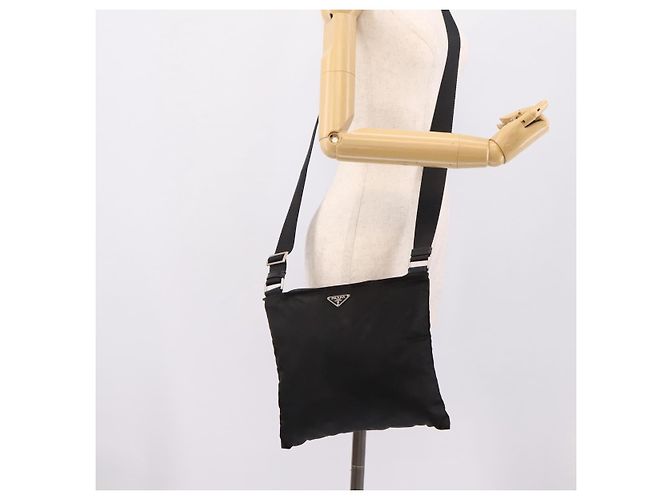 Borsa a Tracolla PRADA Nylon Black Silver Auth 205200 Nero Argento - vista 22