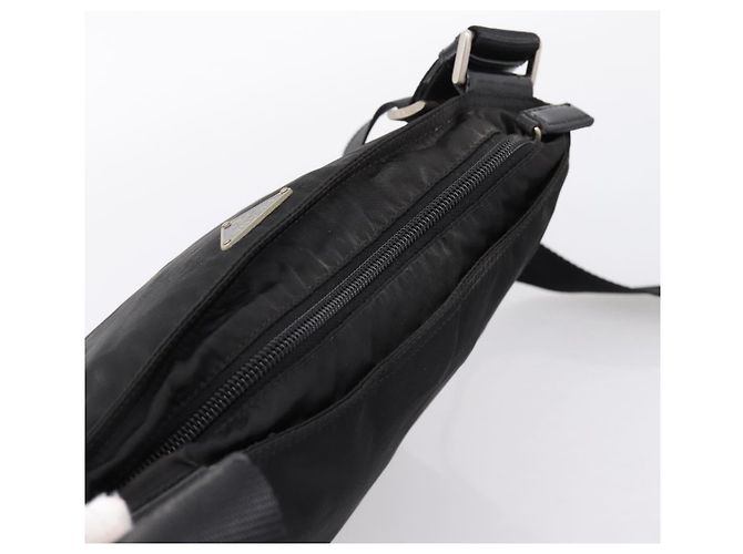 Borsa a Tracolla PRADA Nylon Black Silver Auth 205200 Nero Argento - vista 6
