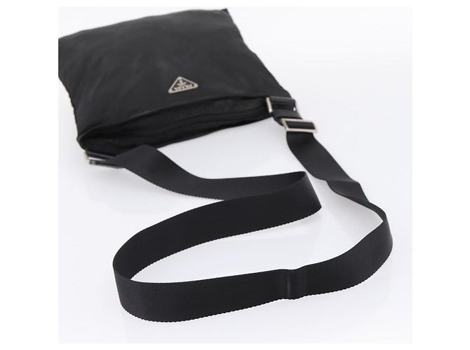 Borsa a Tracolla PRADA Nylon Black Silver Auth 205200 Nero Argento - vista 7