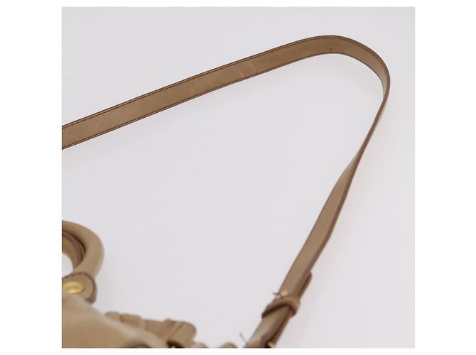Bolso de mano Miu Miu de cuero 2way Beige Gold Auth 167736M Dorado - vista 16