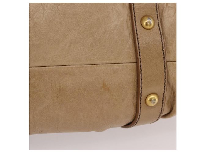 Bolso de mano Miu Miu de cuero 2way Beige Gold Auth 167736M Dorado - vista 18