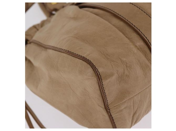 Bolso de mano Miu Miu de cuero 2way Beige Gold Auth 167736M Dorado - vista 21