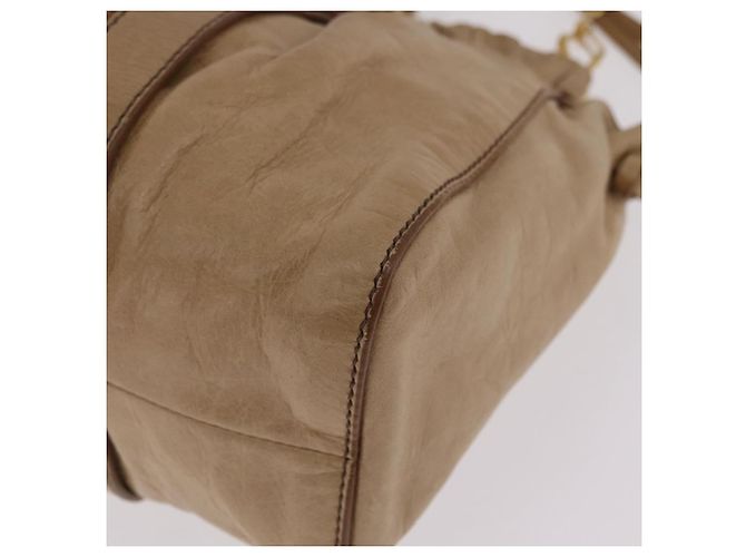 Bolso de mano Miu Miu de cuero 2way Beige Gold Auth 167736M Dorado - vista 22
