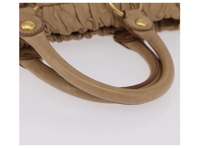 Bolso de mano Miu Miu de cuero 2way Beige Gold Auth 167736M Dorado - vista 7