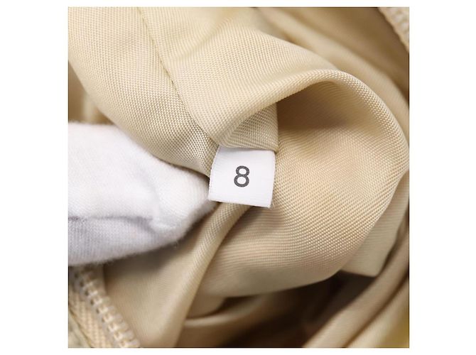 Bolsa de mão pochette PRADA Nylon Beige Silver Auth 206468A Prata Bege - vista 12