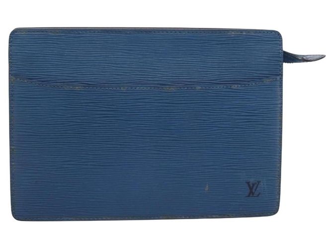 LOUIS VUITTON Epi Pochette Homme Clutch Bag Blue M52522 LV Auth 206686 - vista 13