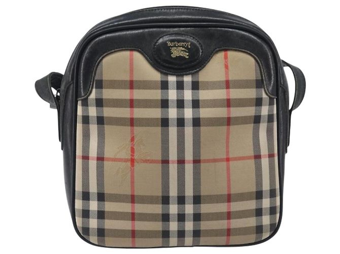 Borsa a tracolla Burberrys Nova Check Canvas Beige Gold Auth 205374 D'oro - vista 13