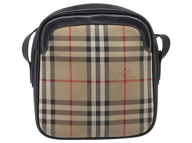 Borsa a tracolla Burberrys Nova Check Canvas Beige Gold Auth 205374 D'oro - vista 2