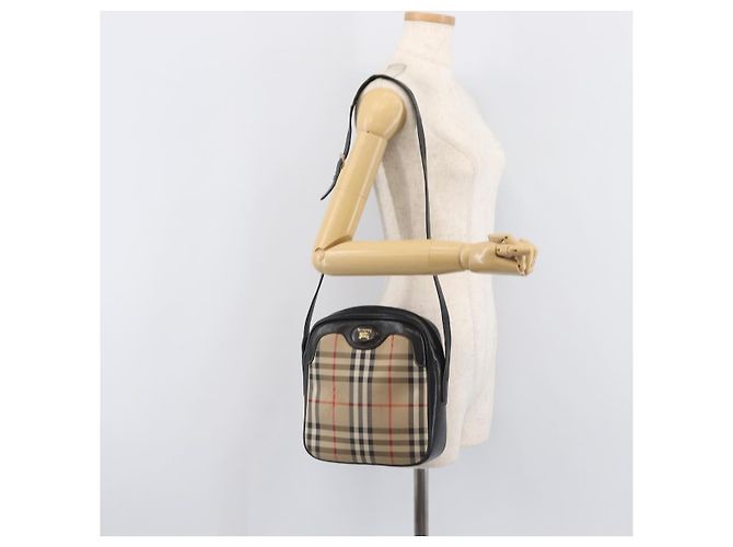 Borsa a tracolla Burberrys Nova Check Canvas Beige Gold Auth 205374 D'oro - vista 24