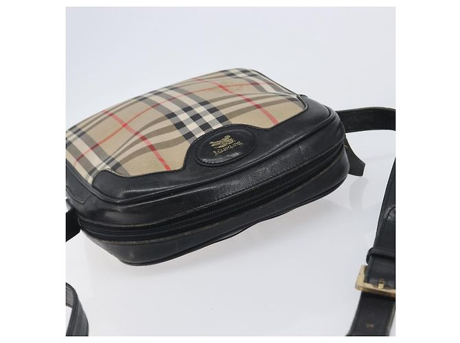 Borsa a tracolla Burberrys Nova Check Canvas Beige Gold Auth 205374 D'oro - vista 6