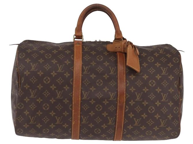 LOUIS VUITTON Monogram Keepall 50 Boston Bag M41426 LV Auth 204801A Monogramme - vue 13