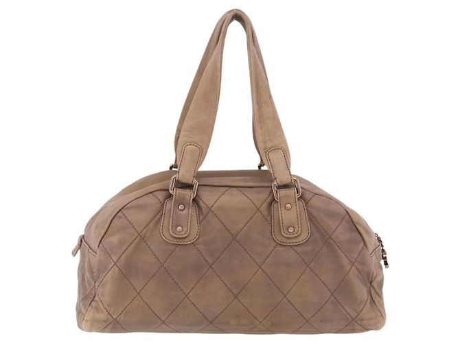 Borsa a tracolla CHANEL Lamb Skin Brown Gold CC Auth am12766A Marrone D'oro - vista 2