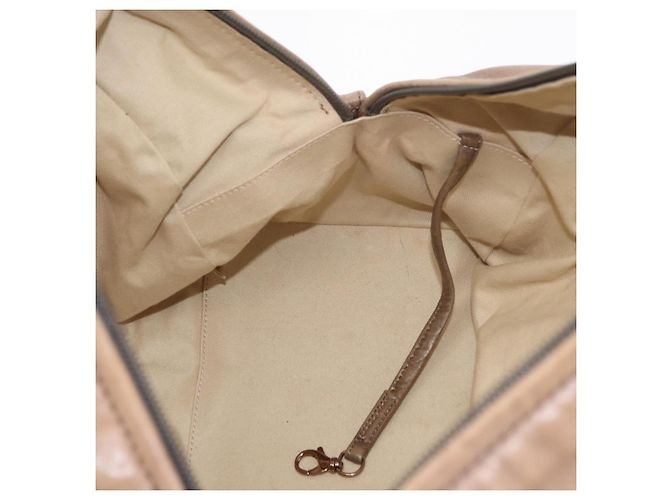 Borsa a tracolla CHANEL Lamb Skin Brown Gold CC Auth am12766A Marrone D'oro - vista 21