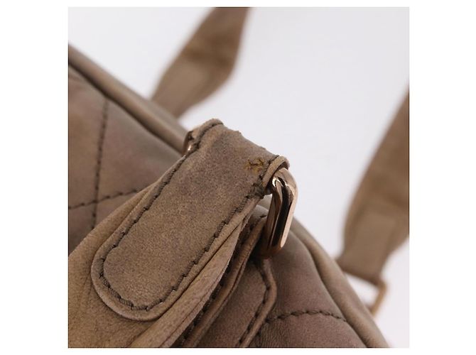 Borsa a tracolla CHANEL Lamb Skin Brown Gold CC Auth am12766A Marrone D'oro - vista 8