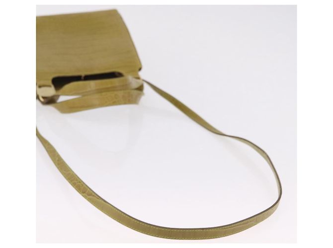 Borsa Salvatore Ferragamo in pelle goffrata coccodrillo 2way Verde Oro Auth 206415 - vista 10