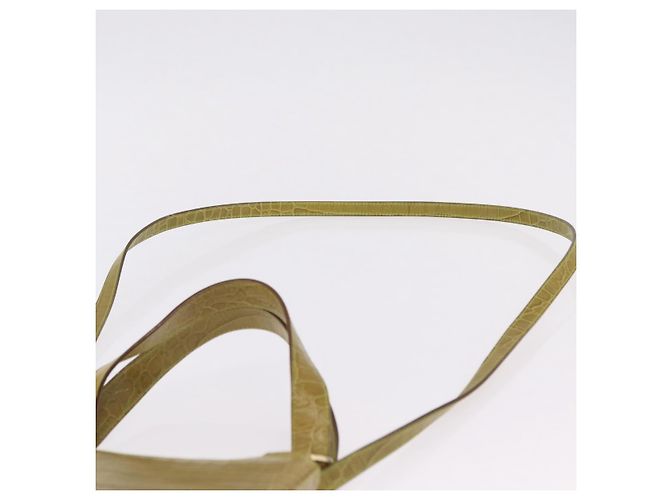 Borsa Salvatore Ferragamo in pelle goffrata coccodrillo 2way Verde Oro Auth 206415 - vista 16