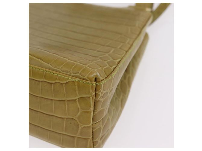 Borsa Salvatore Ferragamo in pelle goffrata coccodrillo 2way Verde Oro Auth 206415 - vista 19