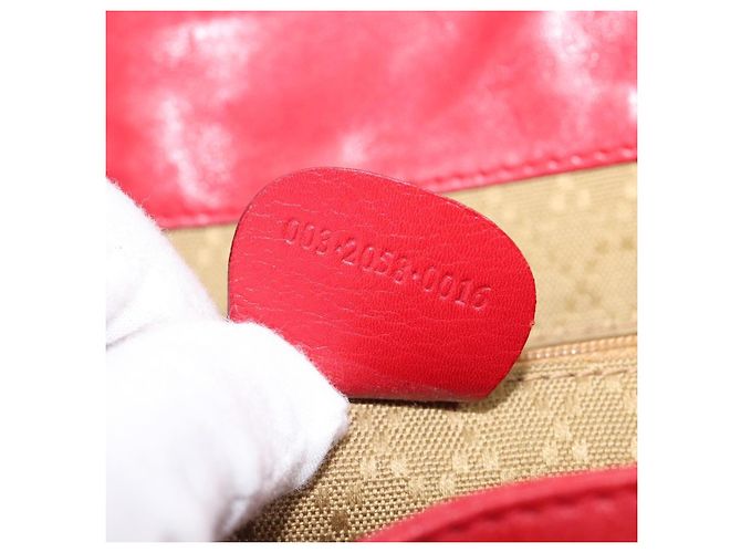 Zaino GUCCI Bamboo in pelle rosso e oro 003 2058 0016 Auth ep16261 D'oro - vista 12