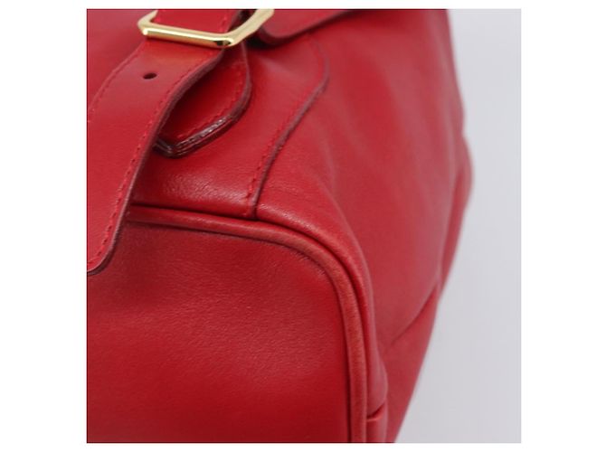 Zaino GUCCI Bamboo in pelle rosso e oro 003 2058 0016 Auth ep16261 D'oro - vista 18