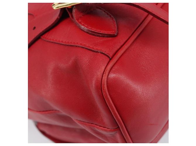 Zaino GUCCI Bamboo in pelle rosso e oro 003 2058 0016 Auth ep16261 D'oro - vista 19