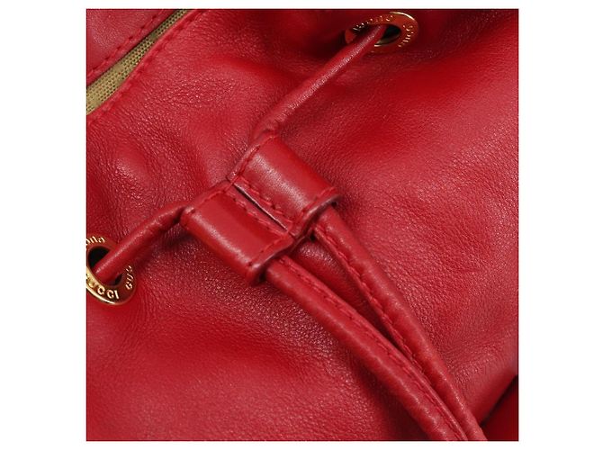 Zaino GUCCI Bamboo in pelle rosso e oro 003 2058 0016 Auth ep16261 D'oro - vista 22