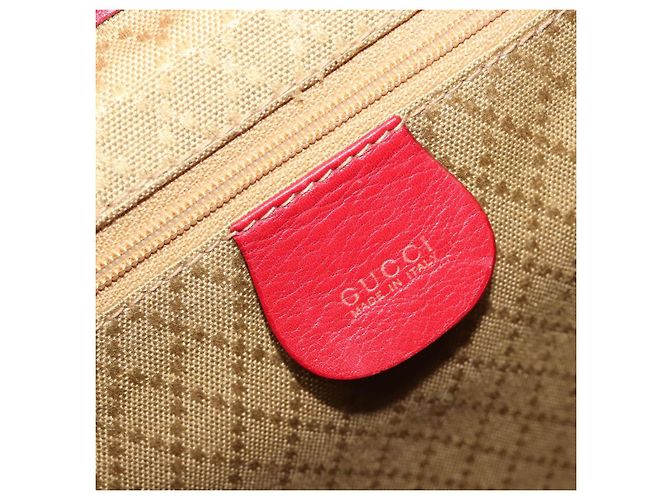 Zaino GUCCI Bamboo in pelle rosso e oro 003 2058 0016 Auth ep16261 D'oro - vista 23