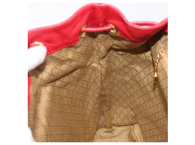 Zaino GUCCI Bamboo in pelle rosso e oro 003 2058 0016 Auth ep16261 D'oro - vista 25