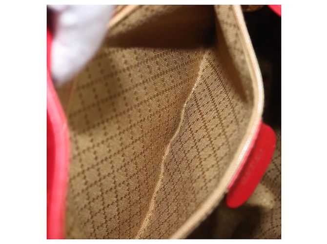Zaino GUCCI Bamboo in pelle rosso e oro 003 2058 0016 Auth ep16261 D'oro - vista 27