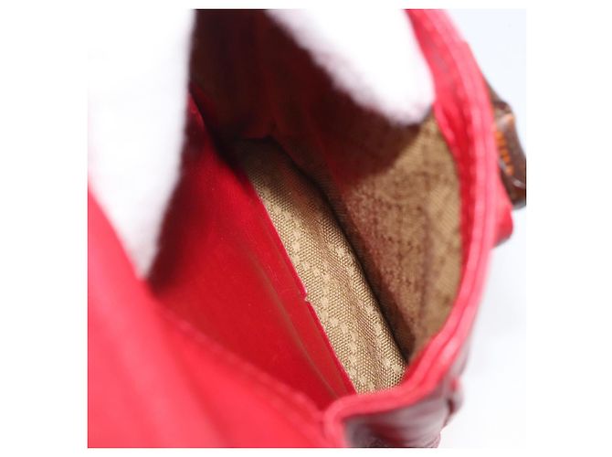 Zaino GUCCI Bamboo in pelle rosso e oro 003 2058 0016 Auth ep16261 D'oro - vista 28