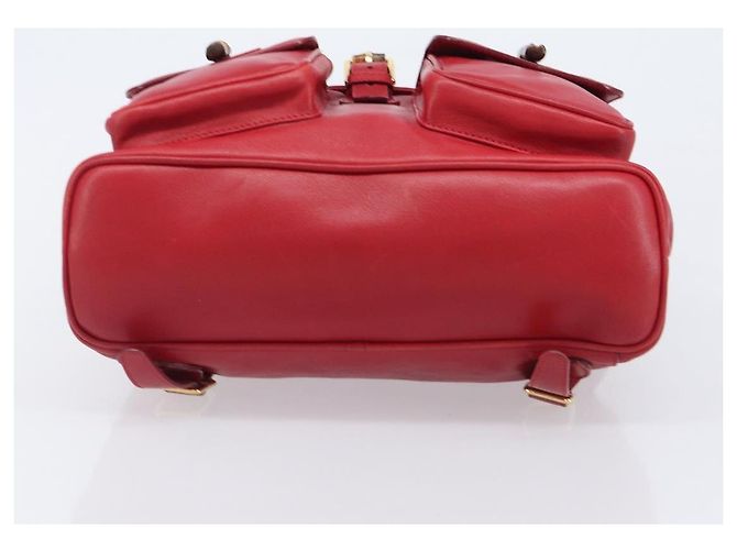 Zaino GUCCI Bamboo in pelle rosso e oro 003 2058 0016 Auth ep16261 D'oro - vista 5