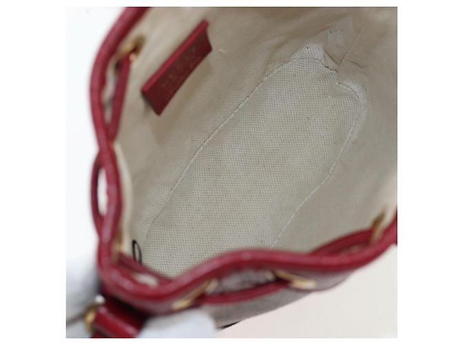 Borsa a tracolla GUCCI Micro GG Doraemon PVC Beige Tono Oro 647801 Auth 206889M - vista 10