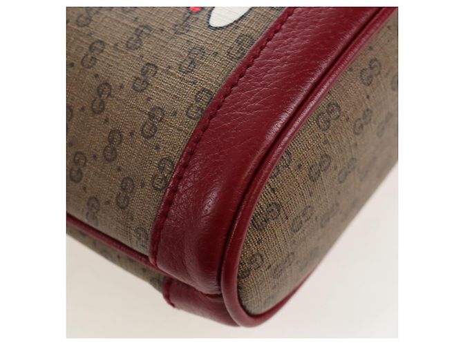 Borsa a tracolla GUCCI Micro GG Doraemon PVC Beige Tono Oro 647801 Auth 206889M - vista 17