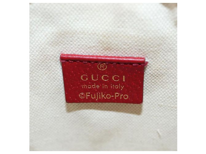 Borsa a tracolla GUCCI Micro GG Doraemon PVC Beige Tono Oro 647801 Auth 206889M - vista 23