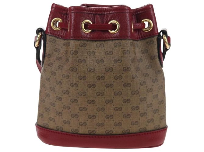 Borsa a tracolla GUCCI Micro GG Doraemon PVC Beige Tono Oro 647801 Auth 206889M - vista 3
