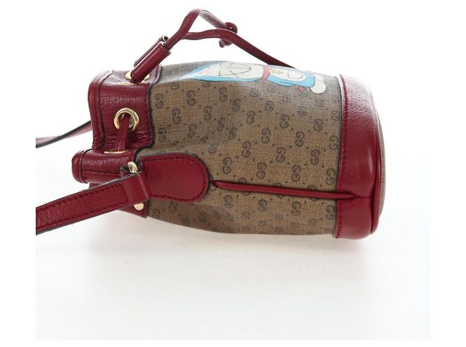 Borsa a tracolla GUCCI Micro GG Doraemon PVC Beige Tono Oro 647801 Auth 206889M - vista 4