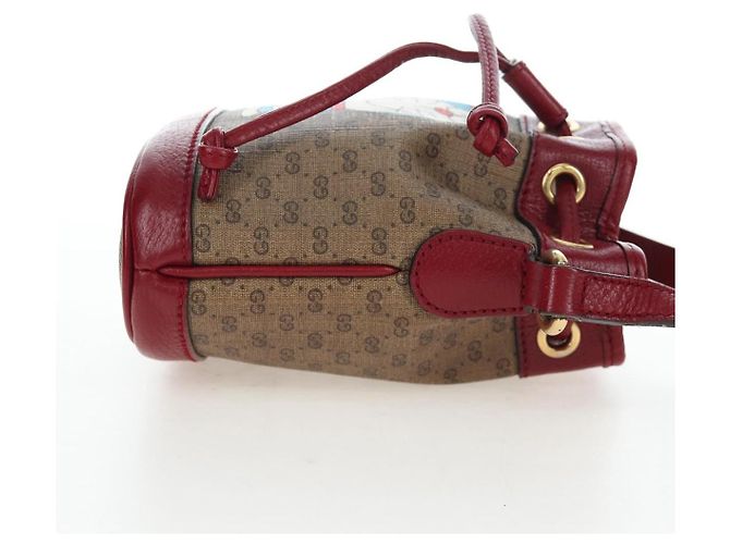 Borsa a tracolla GUCCI Micro GG Doraemon PVC Beige Tono Oro 647801 Auth 206889M - vista 5
