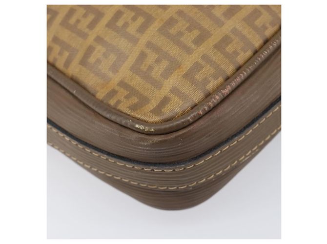 Borsa a tracolla FENDI Zucchino Canvas PVC Beige Auth 205232 - vista 15